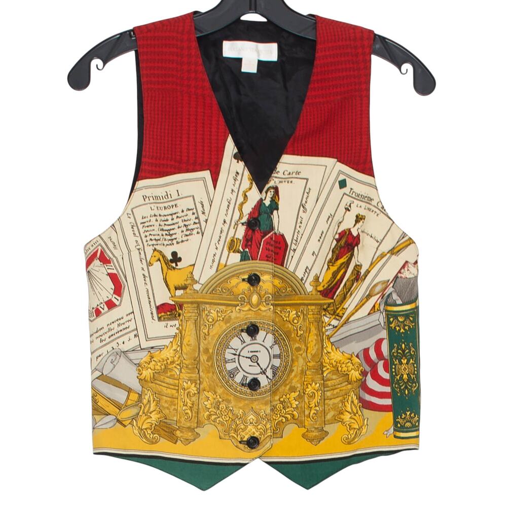 Luciano Tempesta Vest Wool Steampunk Novelty Academia Waistcoat Button Up Small